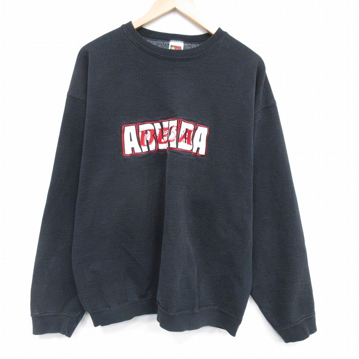 フルーツオブザルーム 00s 長袖スウェット ARVADA ブラック XL | 古着