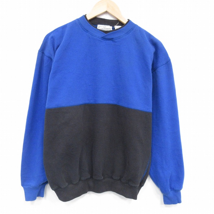 シアーズ 90s 長袖スウェット ツートンカラー ブルー L | 古着