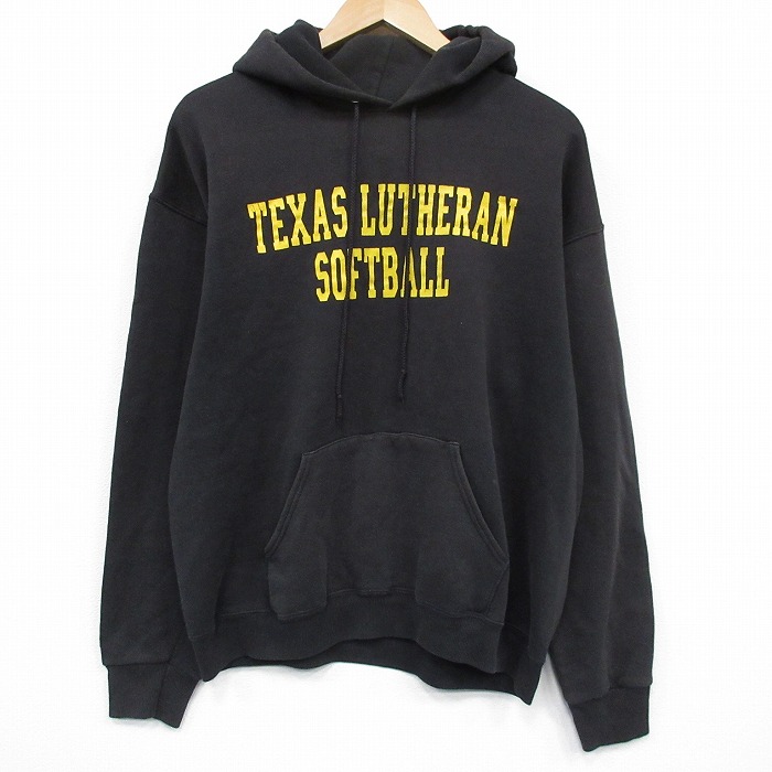L★古着 リー Lee 長袖 スウェット パーカー メンズ 90年代 90s ソフトボール USA製 黒 26jan14