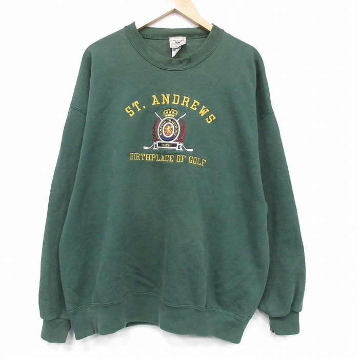ゴルフ 90s 長袖スウェット 刺繍 グリーン XL | 古着