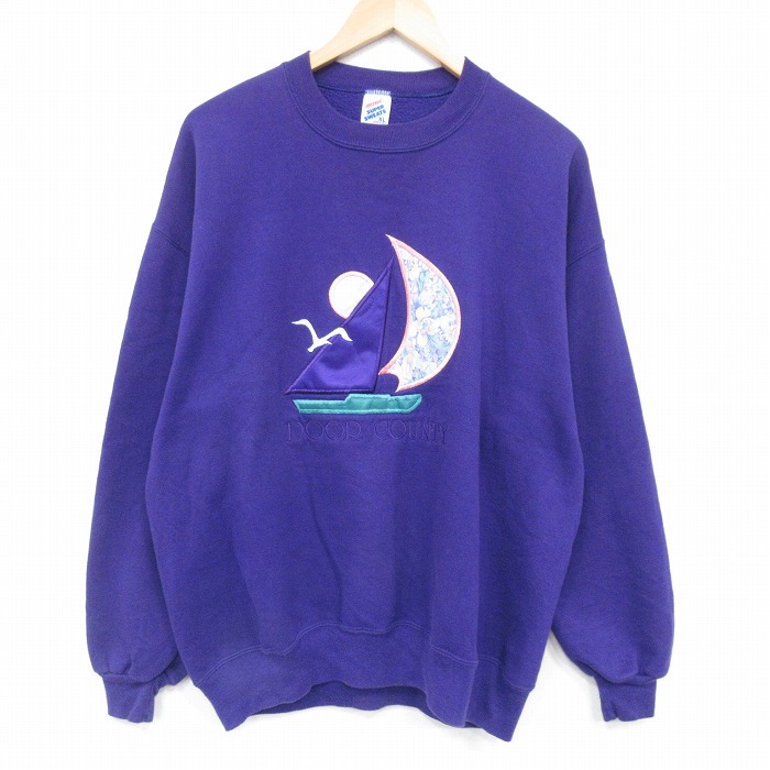 ジャージーズ 90s 長袖スウェット ヨット パープル L | 古着