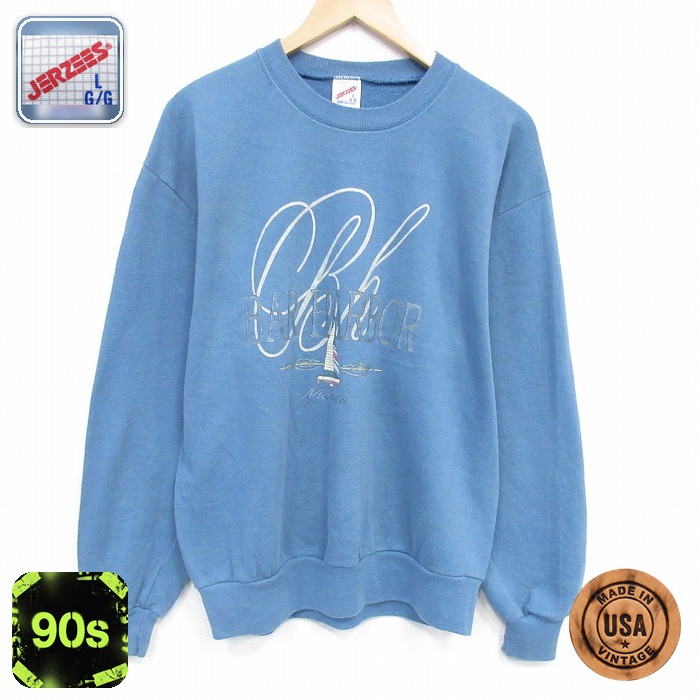 【50%OFF】ジャージーズ 90s 長袖スウェット ヨット ネイビー L | 古着