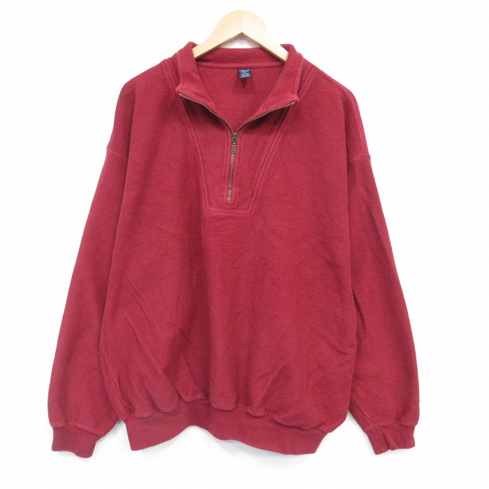 ランズエンド 00s 長袖ハーフジップトップス エンジ XL | 古着