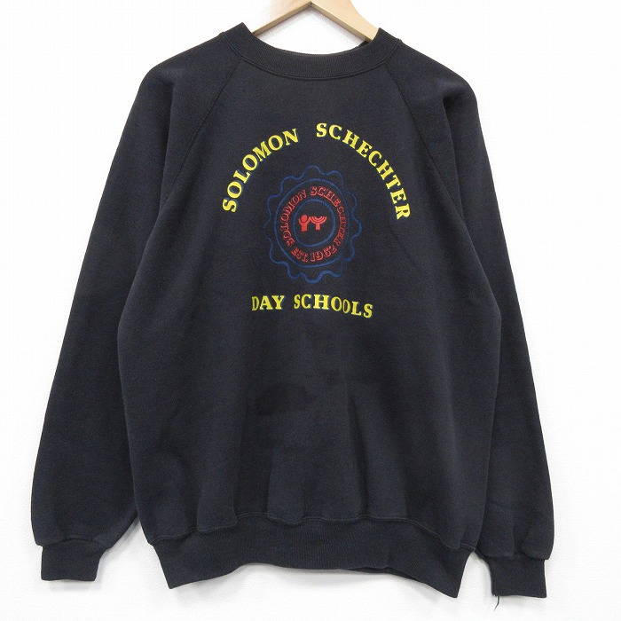 XL★古着 ヘインズ 長袖 スウェット メンズ 90年代 90s ソロモン クルーネック USA製 黒 26jan26