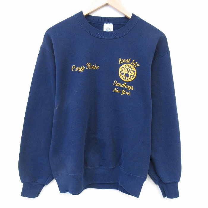 ジャージーズ 90s 長袖スウェット ニューヨーク ネイビー M | 古着