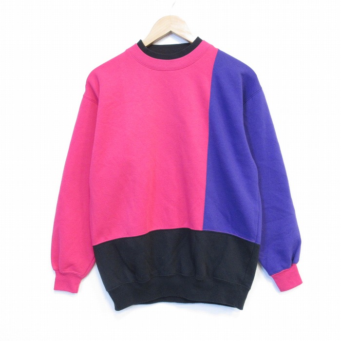 90s 長袖スウェット ピンク M | 古着