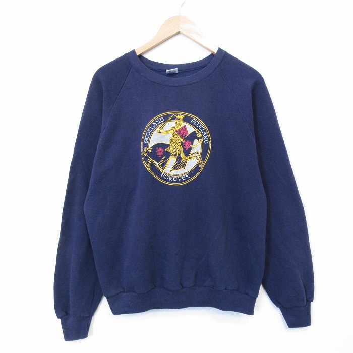 ジャージーズ 80s ラグランスウェット 騎士 ネイビー L | 古着