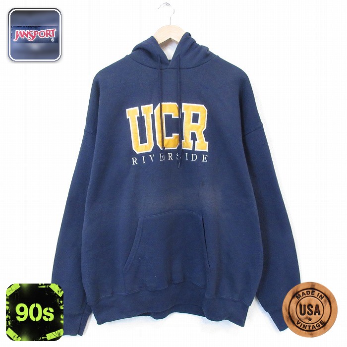 【50%OFF】ジャンスポーツ 90s 長袖パーカー UCR ネイビー XL | 古着