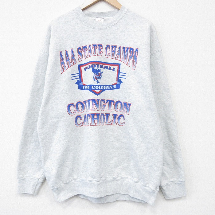 フルーツオブザルーム 90s 長袖スウェット アメフト グレー XL | 古着