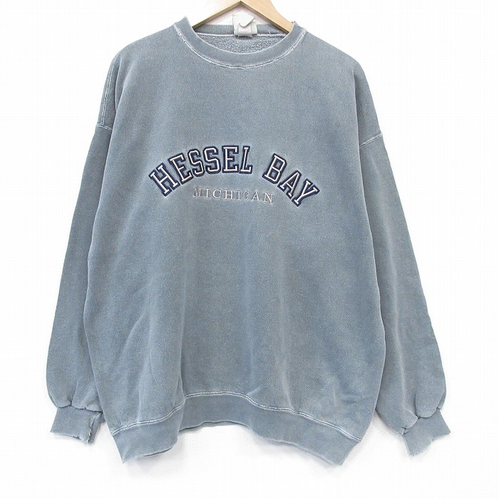 90s 長袖スウェット HESSEL グリーン XL | 古着