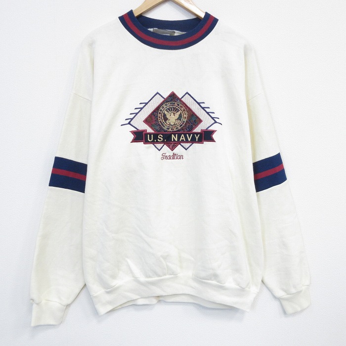 ミリタリー 90s 長袖スウェット ベージュ XL | 古着