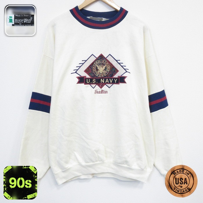 【50%OFF】ミリタリー 90s 長袖スウェット ベージュ XL | 古着