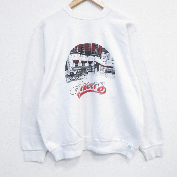 ディスカス 80s 長袖スウェット チアーズ ホワイト L | 古着