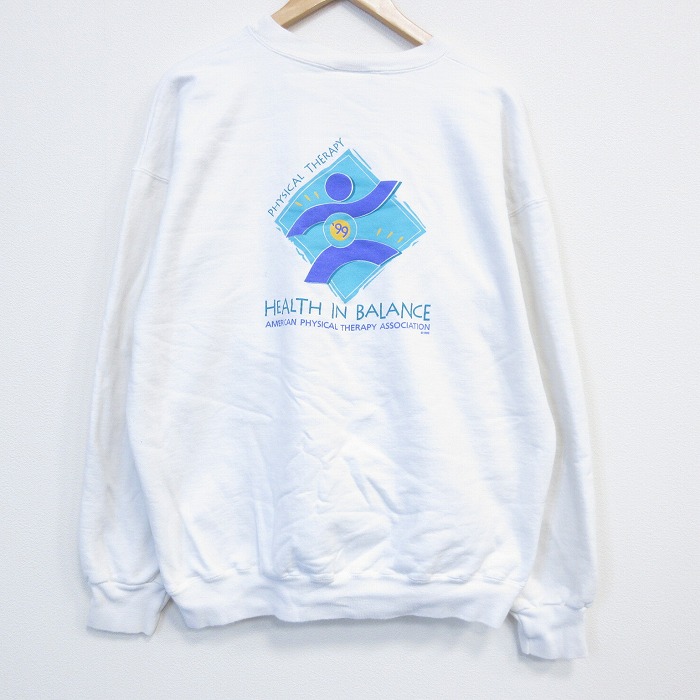 ヘインズ 90s 長袖スウェット HEALTH ホワイト XL | 古着