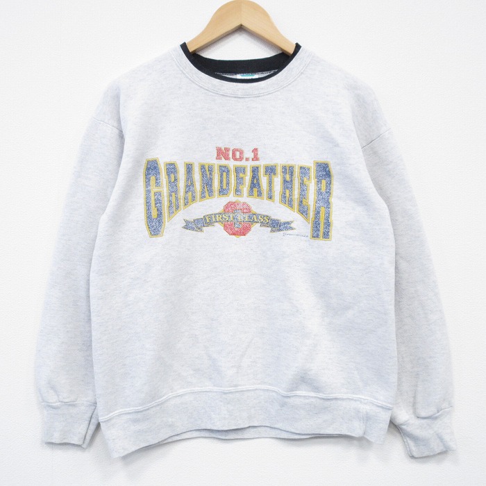 90s 長袖スウェット グランドファーザー グレー M | 古着