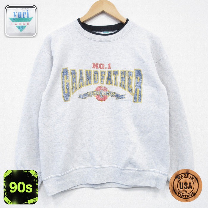 【50%OFF】90s 長袖スウェット グランドファーザー グレー M | 古着