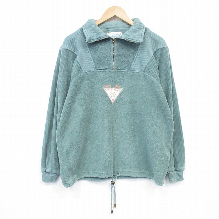モンタナ 90s 長袖ハーフジップスウェット グリーン XL | 古着