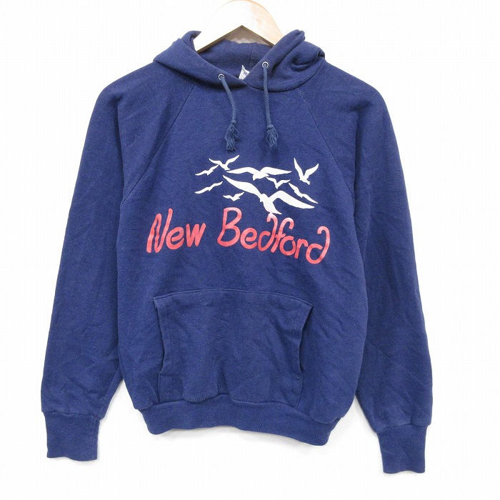 【20%OFF】80s 長袖パーカー 鳥 ネイビー M | 古着