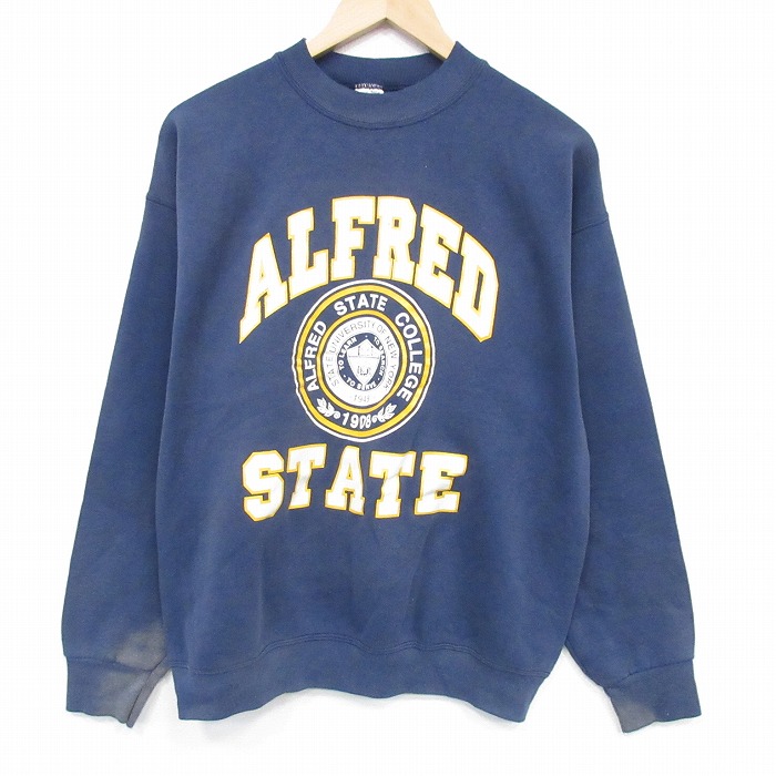 フルーツオブザルーム 90s 長袖スウェット ALFRED カレッジ ネイビー L | 古着