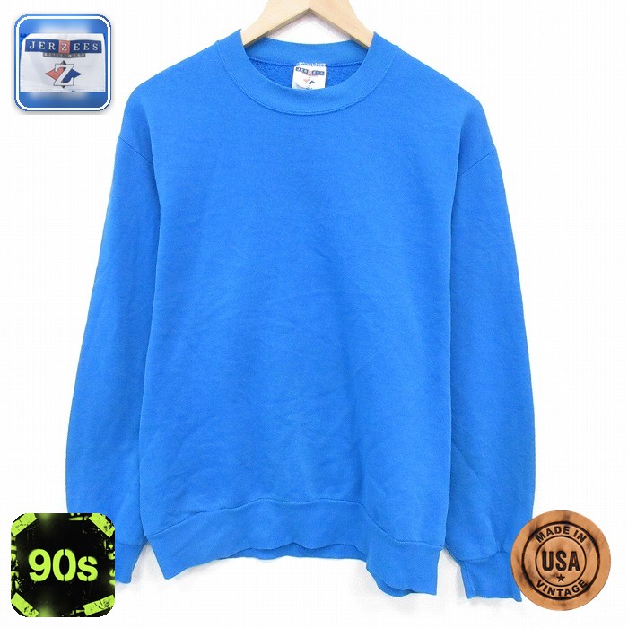 【50%OFF】ジャージーズ 90s 長袖スウェット ブルー M | 古着
