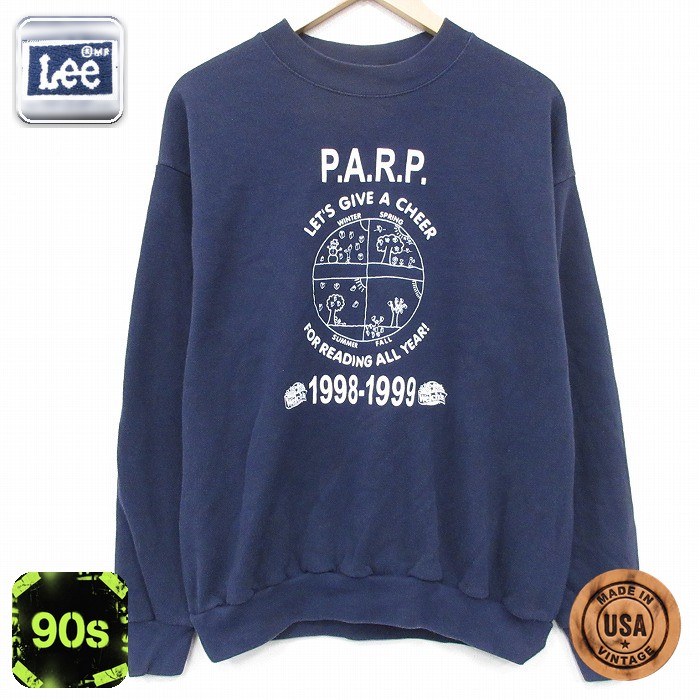 【50%OFF】リー 90s 長袖スウェット PARP ネイビー L | 古着