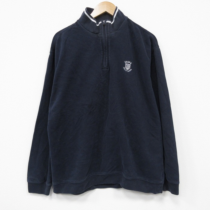 ラルフローレン 90s ハーフジップスウェット ワンポイントロゴ ブラック XL | 古着