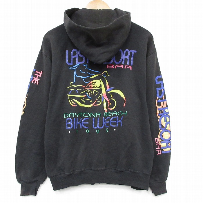 ジャージーズ 90s フルジップスウェット バイクウィーク ブラック L | 古着