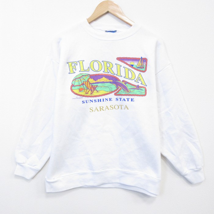 90s 長袖スウェット フロリダ ホワイト L | 古着
