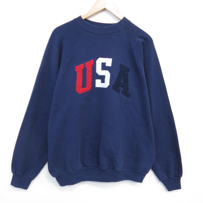 チャンピオン 00s 長袖スウェット USAロゴ ネイビー XL | 古着