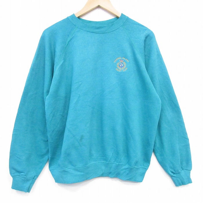 ヘインズ 80s 長袖スウェット ヨットクラブ ブルーグリーン L | 古着