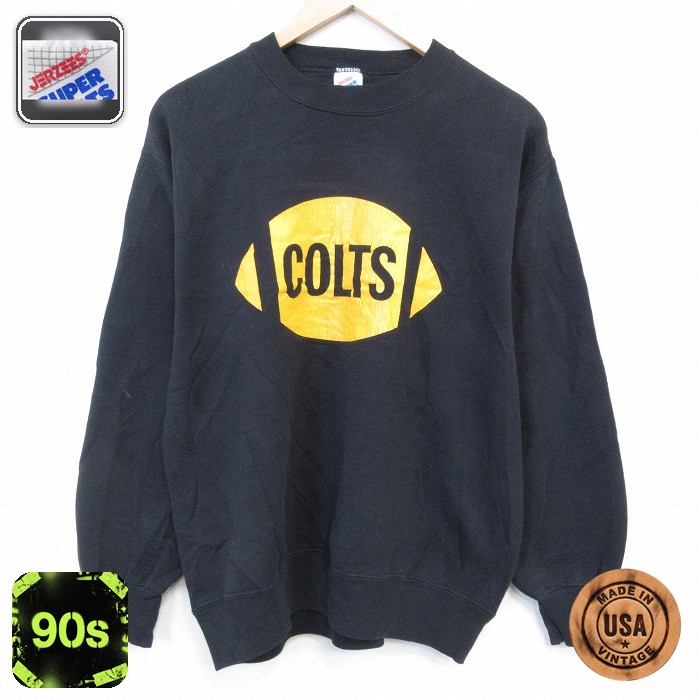 【50%OFF】ジャージーズ 90s 長袖スウェット COLTS ブラック L | 古着