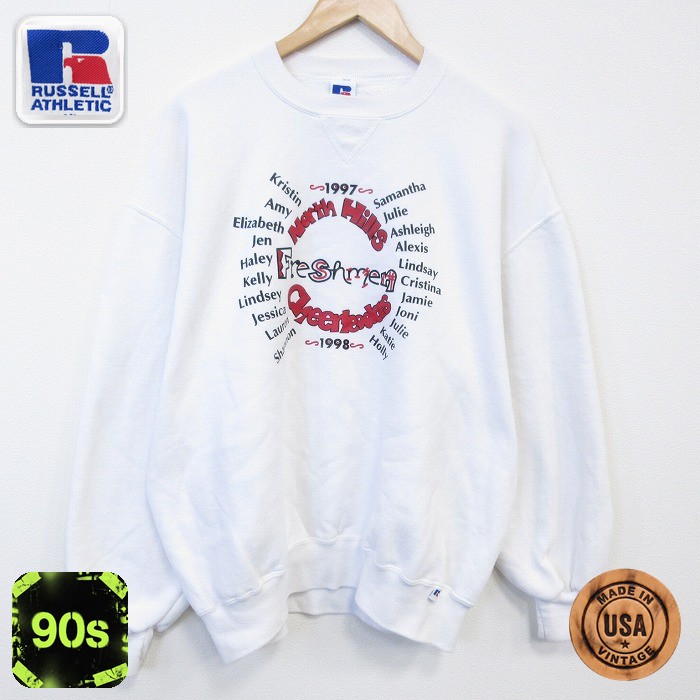 【50%OFF】ラッセル 90s 長袖スウェット ホワイト XL | 古着