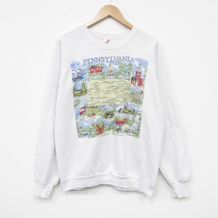 ジャージーズ 90s 長袖スウェット ペンシルベニア ホワイト L | 古着