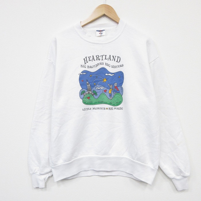 ジャージーズ 00s 長袖スウェット HEARTLAND ホワイト L | 古着