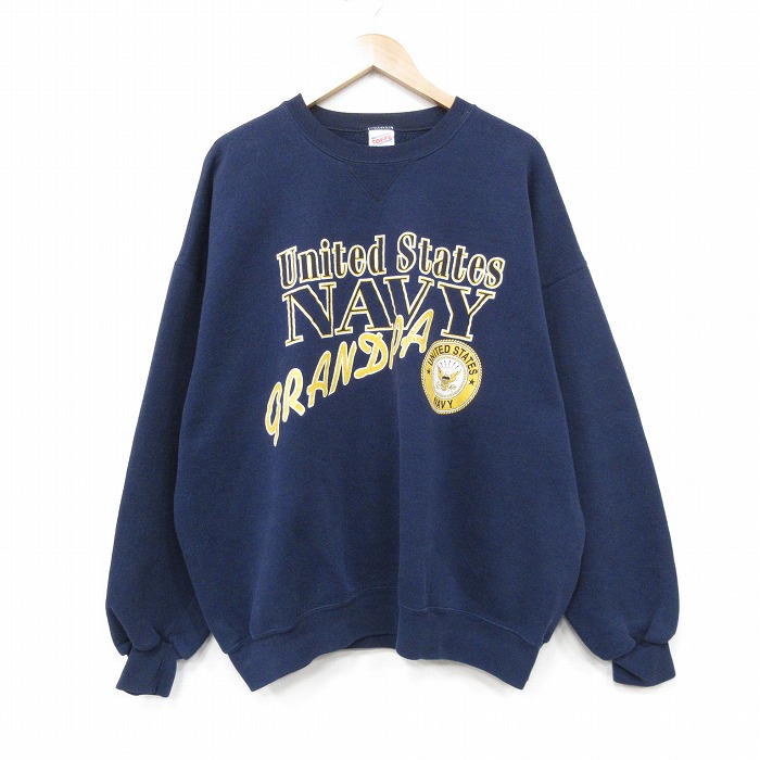 ミリタリー 90s 長袖スウェット ネイビー XL | 古着
