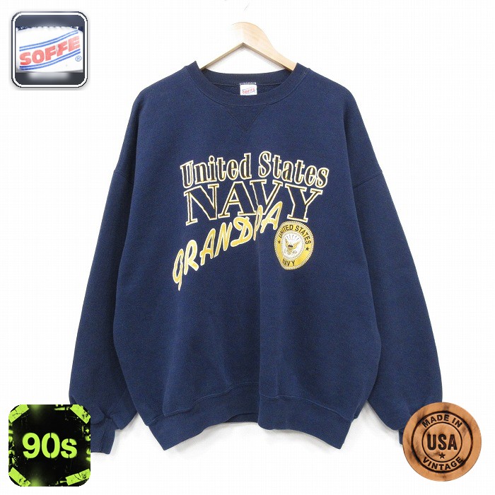 ミリタリー 90s 長袖スウェット ネイビー XL | 古着