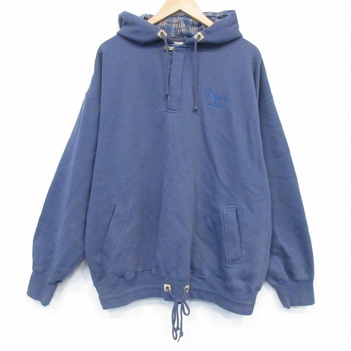 90s ハーフジップスウェット AMP ネイビー XL | 古着