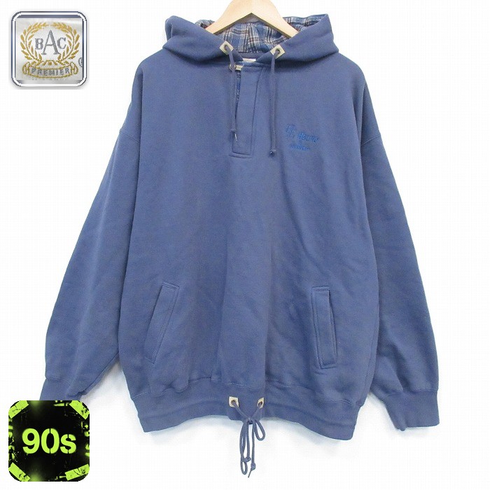 90s ハーフジップスウェット AMP ネイビー XL | 古着