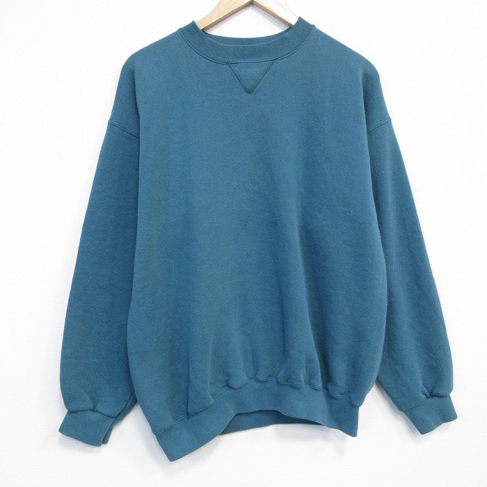 90s 長袖スウェット ブルーグリーン XL | 古着