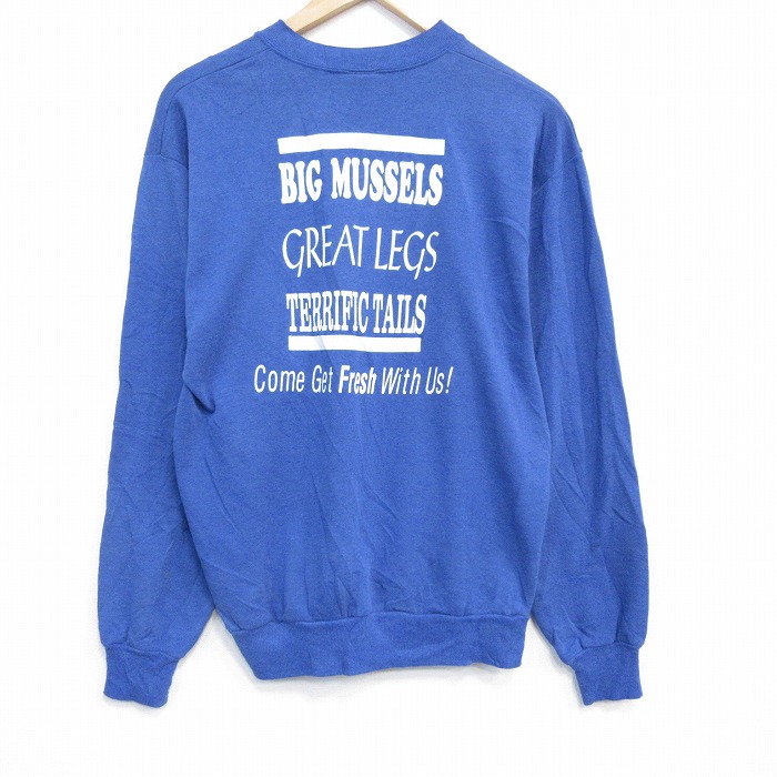 ジャージーズ 90s 長袖スウェット BIG MUSSELS ブルー M | 古着