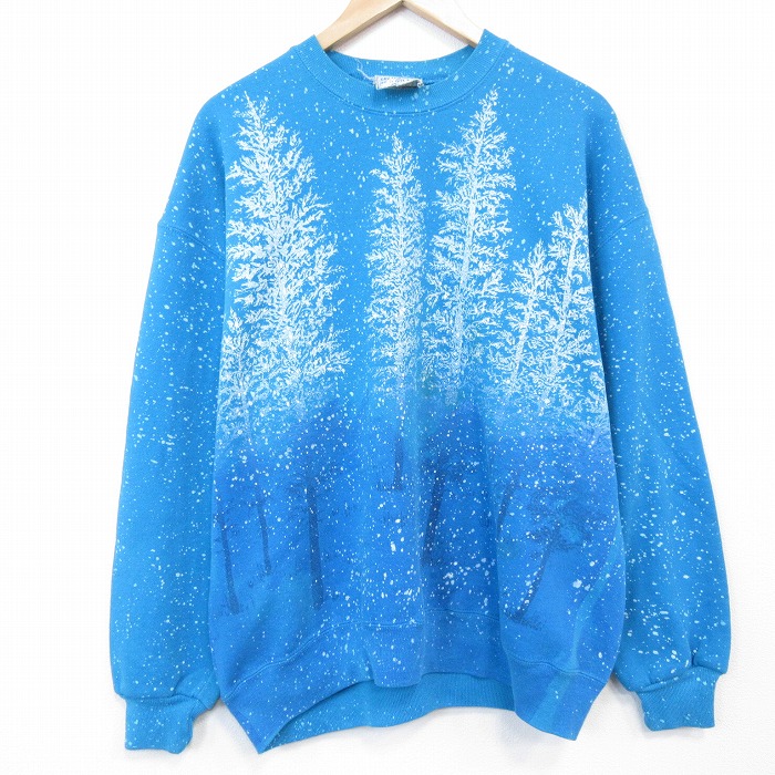 90s 長袖スウェット ライトブルー XL | 古着