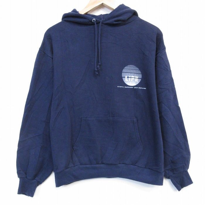 ジャージーズ 80s 長袖パーカー LIFE ネイビー L | 古着