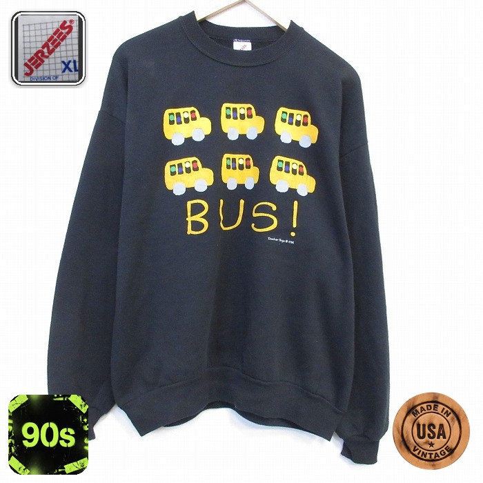 【50%OFF】ジャージーズ 90s 長袖スウェット バス ブラック XL | 古着