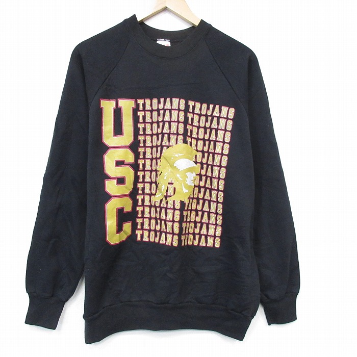 USC 90s ラグランスウェット ブラック L | 古着