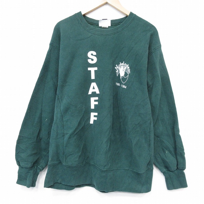 リー 90s 長袖スウェット STAFF グリーン XL | 古着