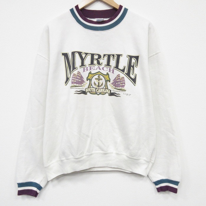 90s 長袖スウェット MYRTLE ホワイト L | 古着