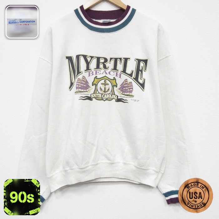 90s 長袖スウェット MYRTLE ホワイト L | 古着