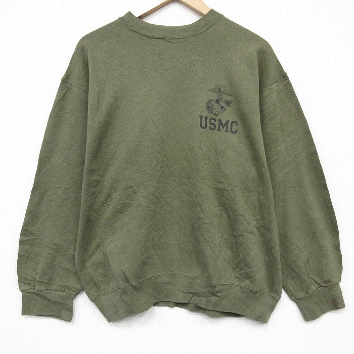 00s 長袖スウェット ミリタリー グリーン L | 古着