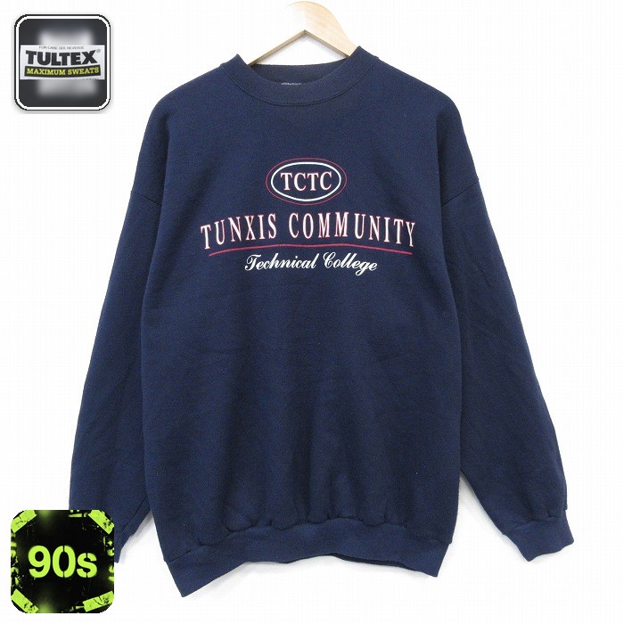 90s 長袖スウェット TULTEX ネイビー L | 古着