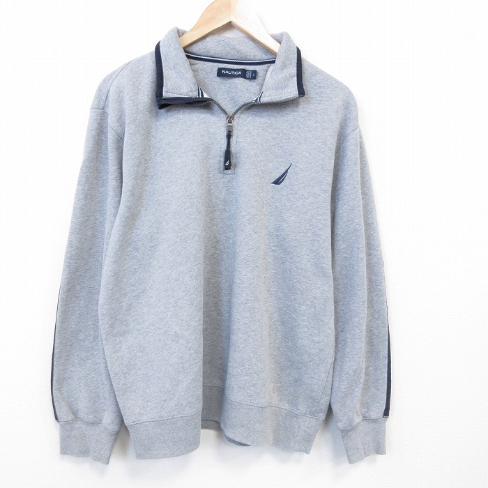 ノーティカ 長袖スウェット ワンポイントロゴ グレー XL | 古着